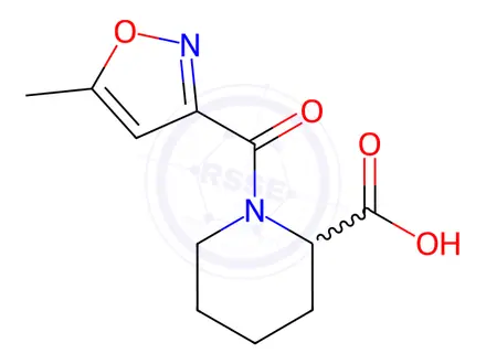 Chemical structure of 1-(5-Methylisoxazole-3-carbonyl)piperidine-2-carboxylic acid