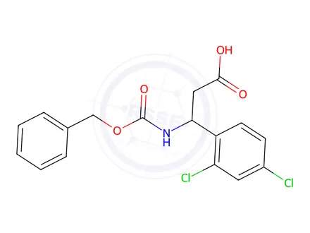 Chemical structure of 3-(((Benzyloxy)carbonyl)amino)-3-(2,4-dichlorophenyl)propanoic acid