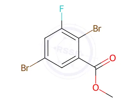 Chemical structure of Benzoic acid, 2,5-dibromo-3-fluoro-, methyl ester