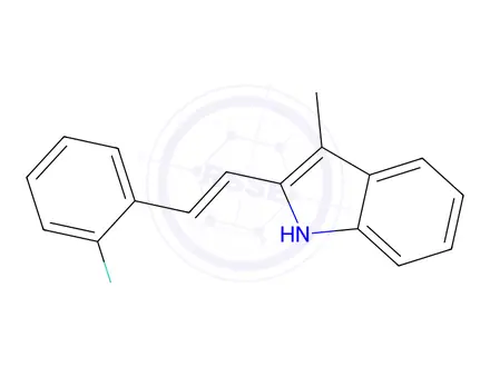 Chemical structure of (E)-2-(2-Fluorostyryl)-3-methyl-1H-indole