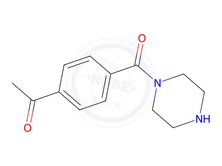 Chemical structure of 1-[4-(piperazine-1-carbonyl)phenyl]ethan-1-one