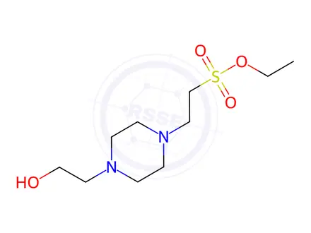 Chemical structure of ethyl 2-(4-(2-hydroxyethyl)piperazin-1-yl)ethane-1-sul