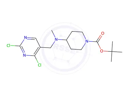 Chemical structure of Tert-butyl 4-(((2,4-dichloropyrimidin-5-yl)methyl)(methyl)amino)piperidine-1-carboxylate