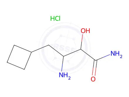 Chemical structure of β-Amino-α-hydroxycyclobutanebutanamide Hydrochloride