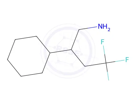 Chemical structure of 2-cyclohexyl-4,4,4-trifluorobutan-1-amine