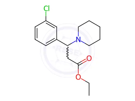 Chemical structure of Ethyl 3-(3-chlorophenyl)-3-(piperidin-1-yl)propanoate