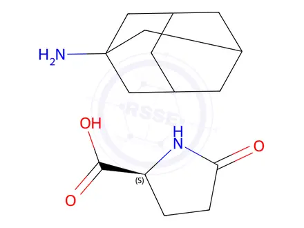 Chemical structure of 5-oxo-L-proline, compound with tricyclo[3.3.1.13,7]decylamine (1:1)