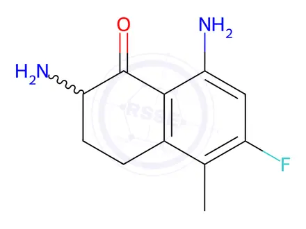 Chemical structure of 2,8-diamino-6-fluoro-5-methyl-3,4-dihydronaphthalen-1(2H)-one Dihydrochloride