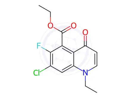 Chemical structure of 7-Chloro-1-Ethyl-6-Fluoro-1,4-Dihydro-4-Oxo-3-Quinolinecarboxylic Acid Ethyl Ester
