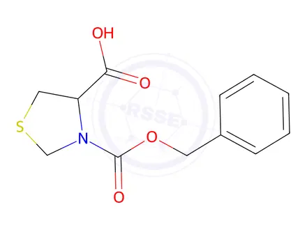 Chemical structure of 3-((Benzyloxy)carbonyl)thiazolidine-4-carboxylic acid