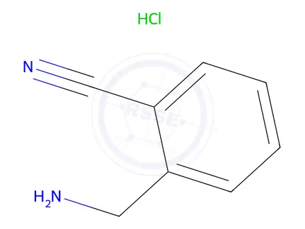 Chemical structure of 2-(Aminomethyl)benzonitrile, HCl