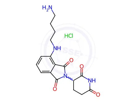 Chemical structure of 4-((4-Aminobutyl)amino)-2-(2,6-dioxopiperidin-3-yl)isoindoline-1,3-dione hydrochloride
