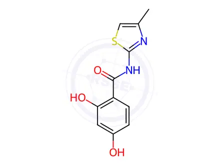 Chemical structure of Benzamide, 2,4-dihydroxy-N-(4-methyl-2-thiazolyl)-(9CI)