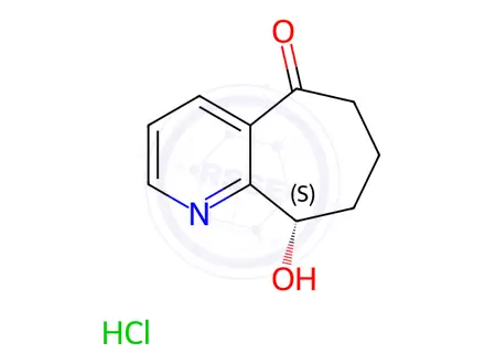 Chemical structure of (S)-9-Hydroxy-6,7,8,9-tetrahydro-5H-cyclohepta[b]pyridin-5-one hydrochloride