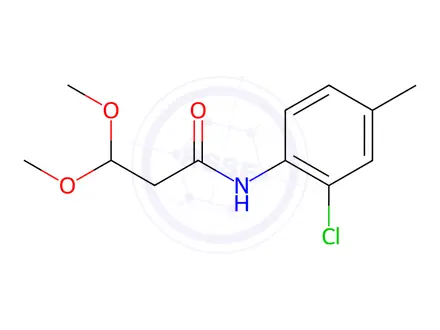 Chemical structure of N-(2-chloro-4-methylphenyl)-3,3-dimethoxypropanamide