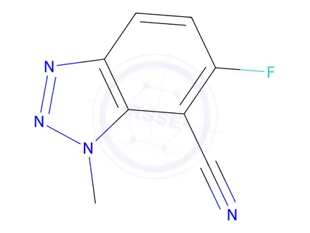 Chemical structure of 6-Fluoro-1-methyl-1H-benzo[d][1,2,3]triazole-7-carbonitrile