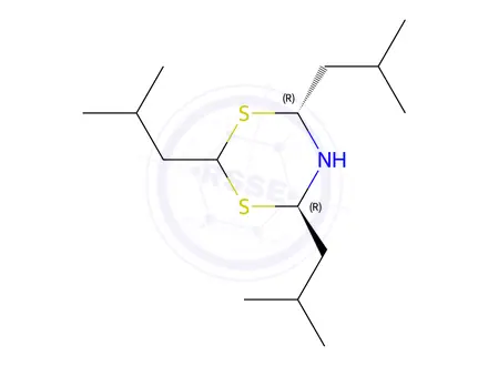Chemical structure of 4H-1,3,5-Dithiazine, dihydro-2,4,6-tris(2-methylpropyl)-
