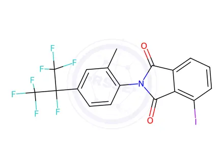 Chemical structure of 4-Iodo-2-[2-methyl-4-[1,2,2,2-tetrafluoro-1-(trifluoromethyl)ethyl]phenyl]-1H-isoindole-1,3(2H)-dion
