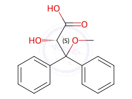 Chemical structure of (S)-2-Hydroxy-3-methoxy-3,3-diphenylpropanoic acid