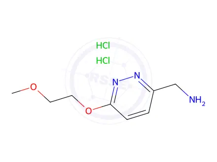 Chemical structure of [6-(2-methoxyethoxy)pyridazin-3-yl]methanamine dihydrochloride