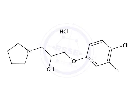 Chemical structure of 1-(4-Chloro-3-methylphenoxy)-3-(pyrrolidin-1-yl)propan-2-ol hydrochloride