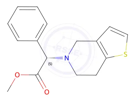 Chemical structure of Methyl (S)-2-(6,7-dihydrothieno[3,2-c]pyridin-5(4H)-yl)-2-phenylacetate