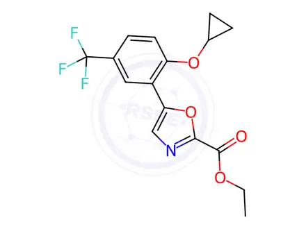 Chemical structure of Ethyl 5-(2-cyclopropoxy-5-(trifluoromethyl)phenyl)oxazole-2-carboxylate