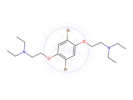 Chemical structure of 2,2'-((2,5-Dibromo-1,4-phenylene)bis(oxy))bis(N,N-diethylethan-1-amine)