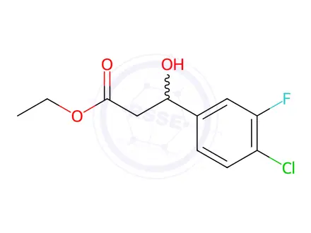 Chemical structure of Ethyl 3-(4-chloro-3-fluorophenyl)-3-hydroxypropanoate