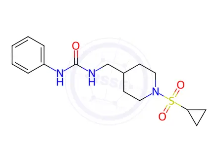 Chemical structure of 1-((1-(Cyclopropylsulfonyl)piperidin-4-yl)methyl)-3-phenylurea