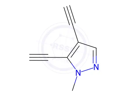 Chemical structure of 1H-Pyrazole, 4,5-diethynyl-1-methyl-(9CI)