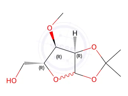Chemical structure of 1,2-O-Isopropylidene-3-O-Methyl-D-ribofuranose