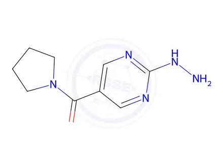 Chemical structure of 2-Hydrazino-5-(pyrrolidin-1-ylcarbonyl)pyrimidine
