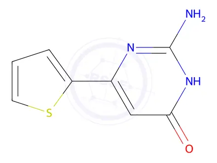 Chemical structure of 2-Amino-6-(thiophen-2-yl)pyrimidin-4(3H)-one