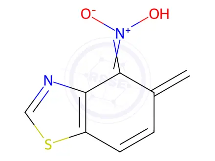 Chemical structure of Benzothiazole, 4,5-dihydro-5-methylene-4-aci-nitro-(9CI)