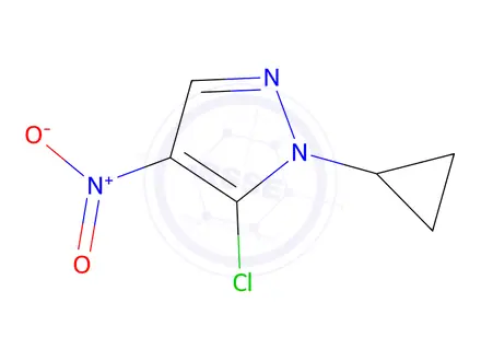 Chemical structure of 5-chloro-1-cyclopropyl-4-nitro-1H-Pyrazole