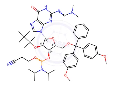 Chemical structure of RNA 'G' phosphoramidite