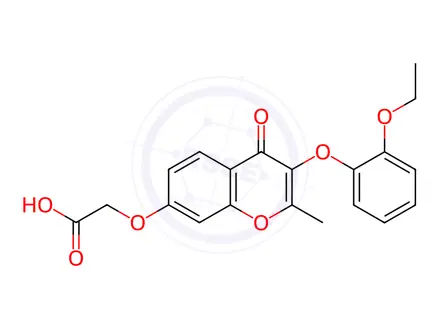 Chemical structure of 2-((3-(2-Ethoxyphenoxy)-2-methyl-4-oxo-4h-chromen-7-yl)oxy)acetic acid