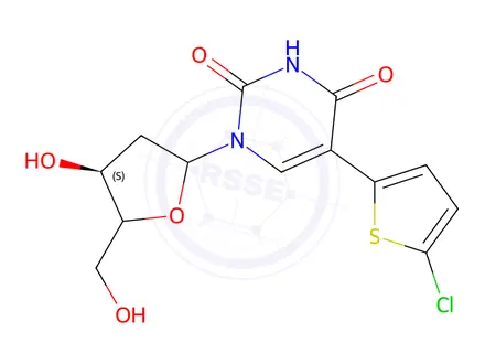 Chemical structure of 5-(5-chlorothien-2-yl)-2'-deoxyuridine
