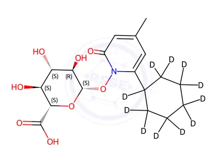 Chemical structure of Ciclopirox-d11 β-D-Glucuronide