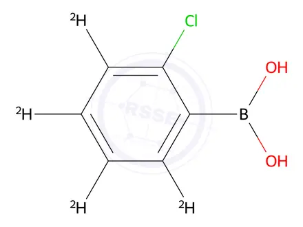 Chemical structure of (2-Chlorophenyl-3,4,5,6-d4)boronic Acid (PSY)