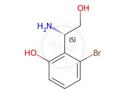 Chemical structure of 2-[(1S)-1-amino-2-hydroxyethyl]-3-bromophenol