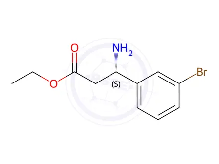 Chemical structure of ethyl (S)-3-amino-3-(3-bromophenyl)propanoate