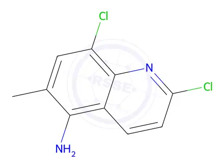 Chemical structure of 2,8-Dichloro-6-methylquinolin-5-amine