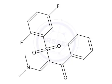 Chemical structure of (2Z)-2-(2,5-Difluorobenzenesulfonyl)-3-(dimethylamino)-1-phenylprop-2-en-1-one
