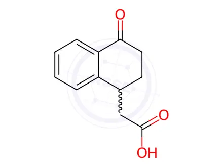 Chemical structure of 2-(4-oxo-1,2,3,4-tetrahydronaphthalen-1-yl)acetic acid