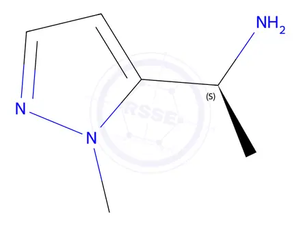 Chemical structure of 1H-PYRAZOLE-5-METHANAMINE, ALPHA,1-DIMETHYL-, (ALPHAS)-