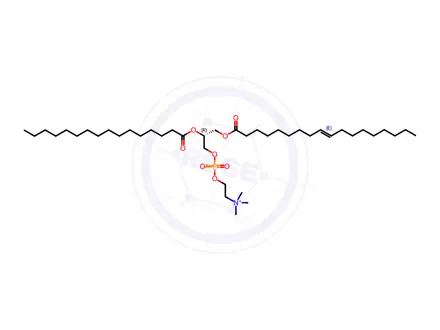 Chemical structure of 1-Oleoyl-2-palmitoyl-sn-glycero-3-phosphocholine