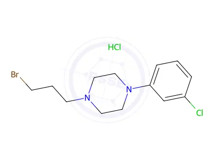 Chemical structure of 1-(3-Bromopropyl)-4-(3-chlorophenyl)piperazine