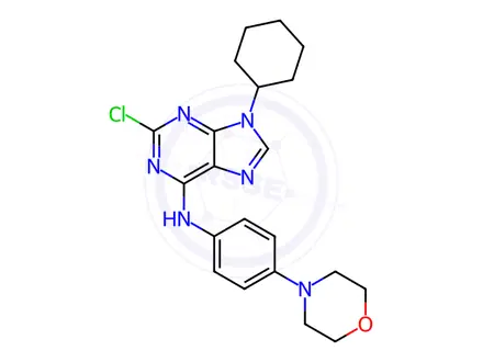 Chemical structure of 2-Chloro-9-cyclohexyl-N-[4-(4-morpholinyl)phenyl]-9H-purin-6-amine